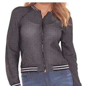 Juicy Couture Black & White Mesh Summer Jacket Size Large